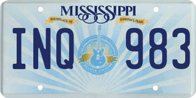 MS license plate INQ983