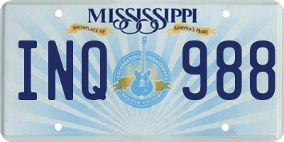 MS license plate INQ988