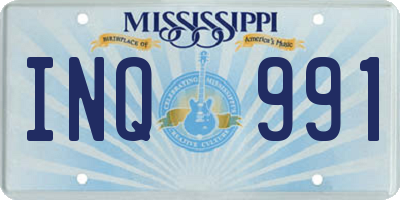 MS license plate INQ991