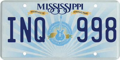 MS license plate INQ998