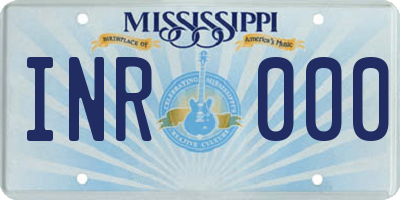 MS license plate INR000