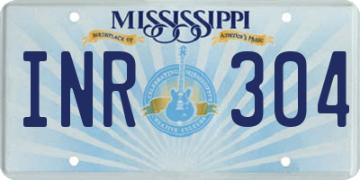 MS license plate INR304