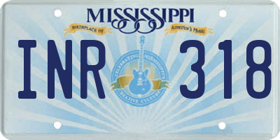 MS license plate INR318