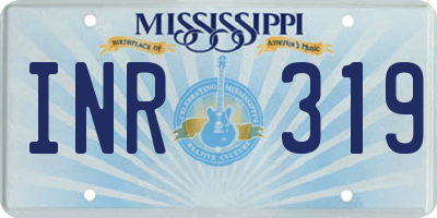 MS license plate INR319