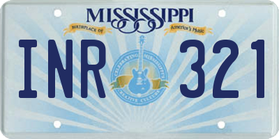 MS license plate INR321