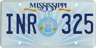 MS license plate INR325