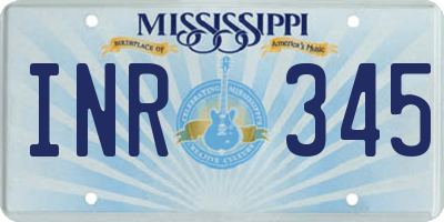 MS license plate INR345