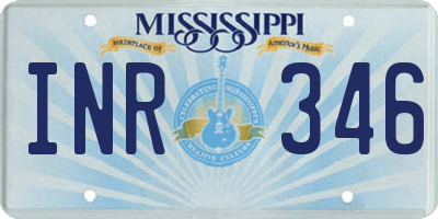 MS license plate INR346