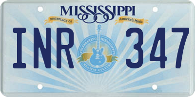 MS license plate INR347