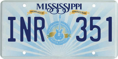MS license plate INR351