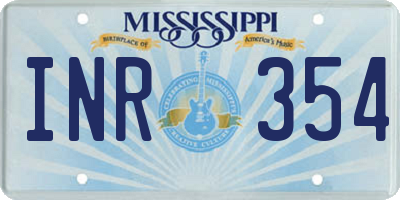MS license plate INR354