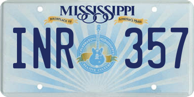 MS license plate INR357