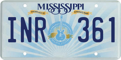 MS license plate INR361