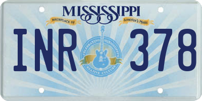 MS license plate INR378