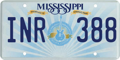 MS license plate INR388