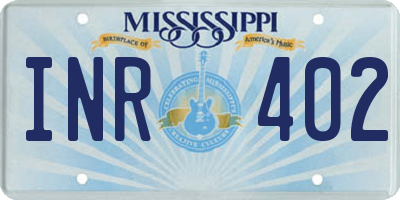 MS license plate INR402