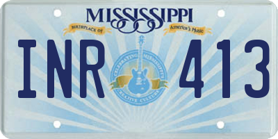 MS license plate INR413