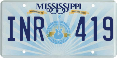 MS license plate INR419