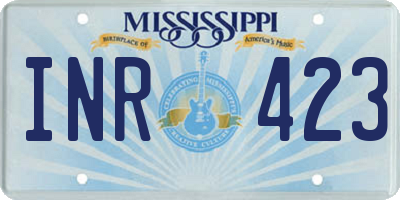 MS license plate INR423