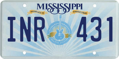 MS license plate INR431