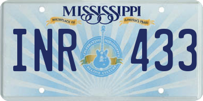 MS license plate INR433