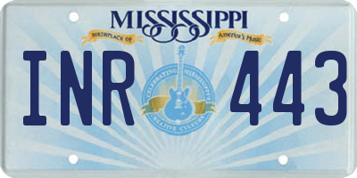 MS license plate INR443