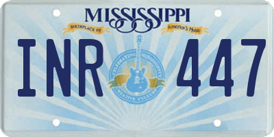 MS license plate INR447
