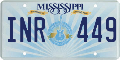 MS license plate INR449