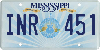 MS license plate INR451