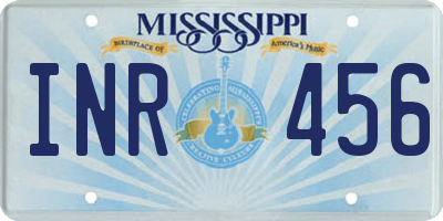 MS license plate INR456