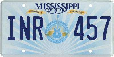 MS license plate INR457