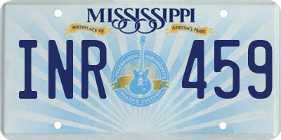 MS license plate INR459