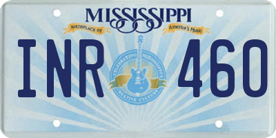 MS license plate INR460