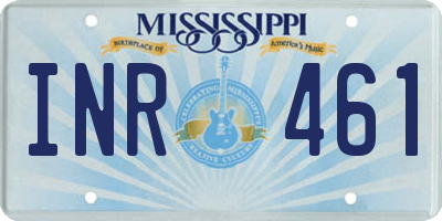 MS license plate INR461