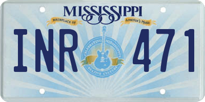 MS license plate INR471