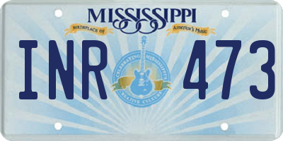 MS license plate INR473
