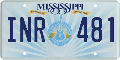 MS license plate INR481