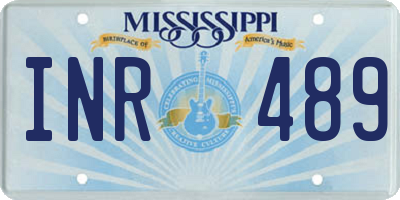 MS license plate INR489