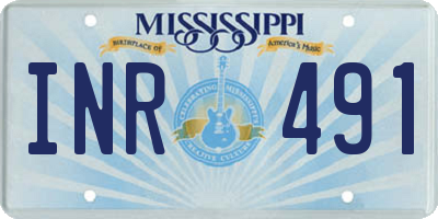 MS license plate INR491