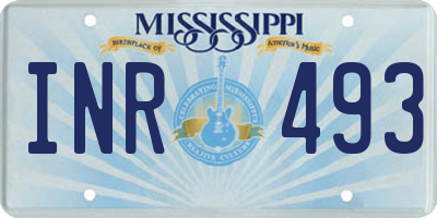 MS license plate INR493