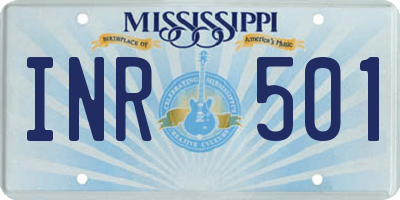 MS license plate INR501