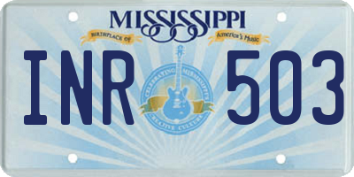 MS license plate INR503