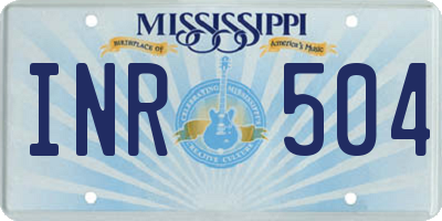 MS license plate INR504