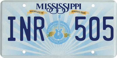 MS license plate INR505