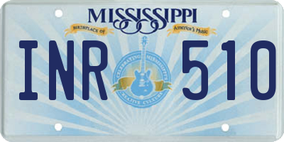 MS license plate INR510