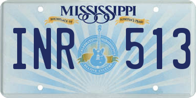 MS license plate INR513