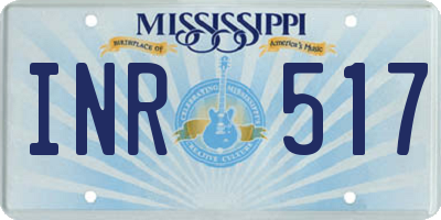 MS license plate INR517