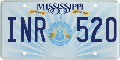 MS license plate INR520
