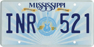 MS license plate INR521