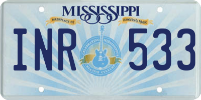 MS license plate INR533